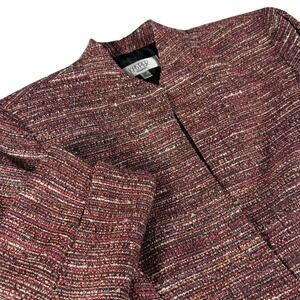Kasper Tweed Blazer Jacket‎ 8P Pink Multi Button Front Blazer Career Office